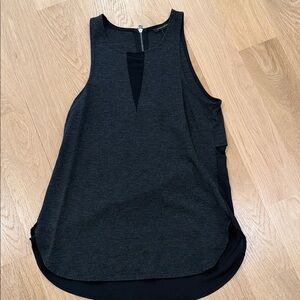 Banana Republic Dark Gray Layered V-Notch Sleeveless Tank
